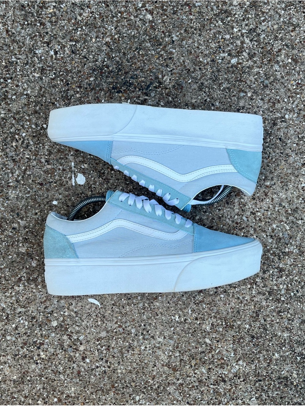 Vans Old Skool Stackform Blue Platform Shoes Women’s Size 10.5 VN0A5KRGA44